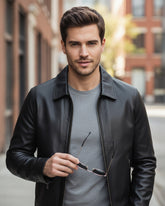Venezia – Men’s Black Leather Jacket